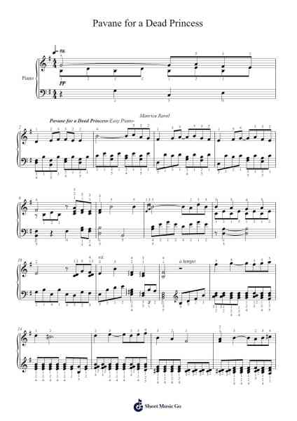 Pavane for a Dead Princess Sheet Music by zoohacker-Arr.Hearstjean