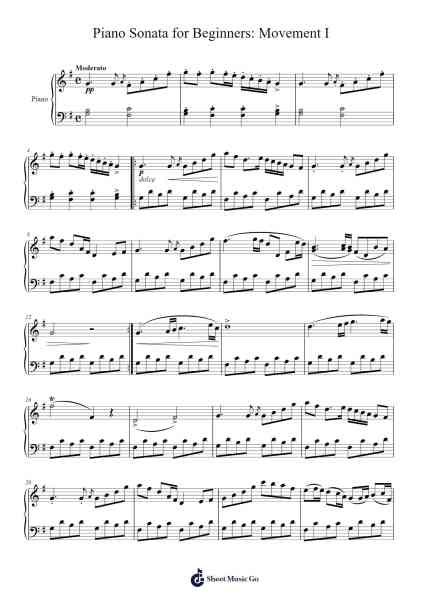 Piano Sonata for Beginners: Movement I Sheet Music by idontknowwhattonamemyself-Arr.Pegville
