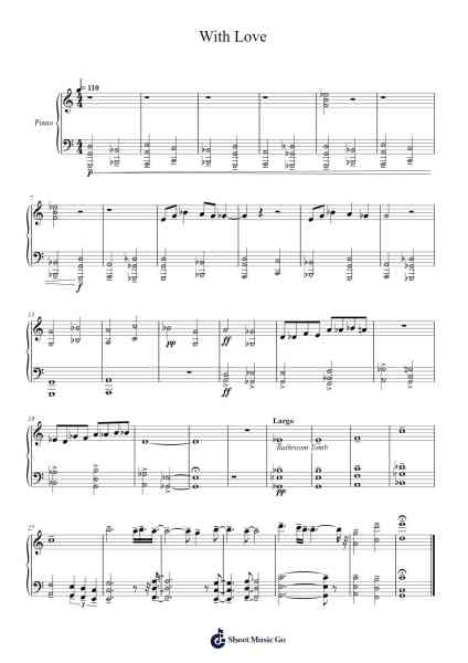 With Love, -Rainer Sheet Music by Hayley H.-Arr.Bilmons Magmeg