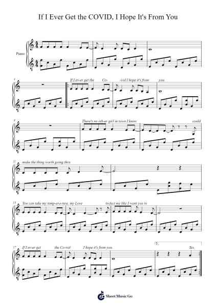 If I Ever Get the COVID, I Hope It's From You Sheet Music by Yulejah-Arr.Larple