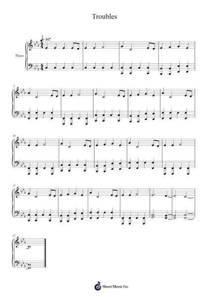 Troubles Sheet Music by Will Bates-Arr.Jonestor