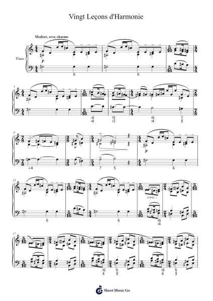 Vingt Leçons d'Harmonie: 20. Chant Donné Sheet Music by Olivier Messiaen-Arr.Hewdys