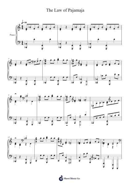 The Law of Pajamaja Sheet Music by Aubrianna Shields-Arr.Fagee