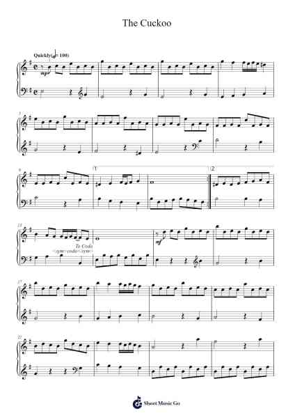 The Cuckoo Sheet Music by Louis-Claude Daquin-Arr.Bosther