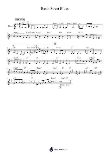 Basin Street Blues Sheet Music by Spencer Williams-Arr.Lencher Jameswyatt