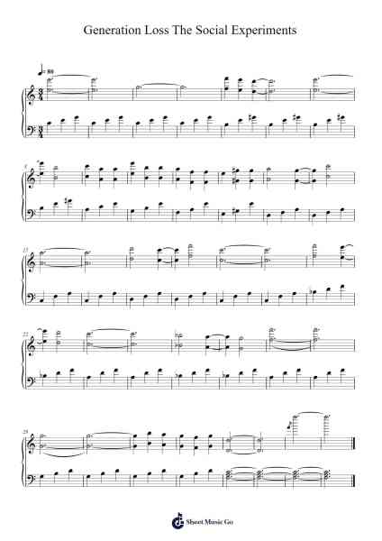 Generation Loss The Social Experiments Sheet Music by Nathan Hanover-Arr.Stilhan Dalter