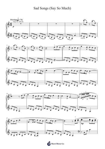 Sad Songs (Say So Much) Sheet Music by Elton John-Arr.Pading Morsewells