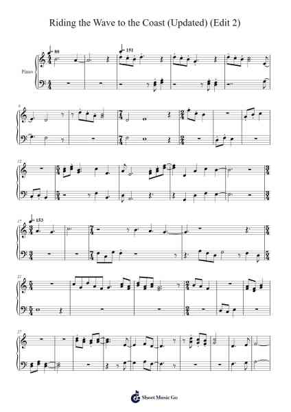 Riding the Wave to the Coast Sheet Music by Tetu N.-Arr.Twainryl