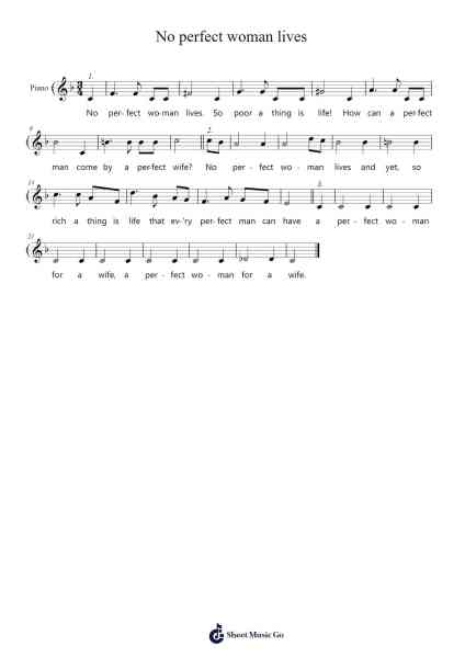 No perfect woman lives Sheet Music by Anonymous-Arr.Eslot