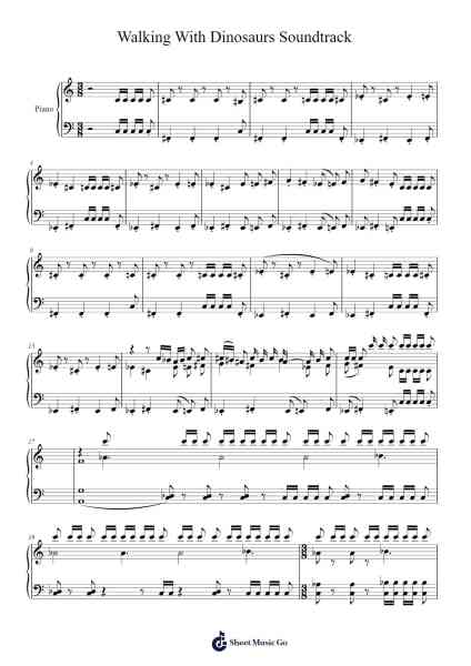 Walking With Dinosaurs Soundtrack Sheet Music by Benjamin Bartlett-Arr.Hilye