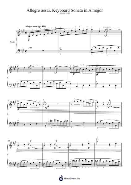 Keyboard Sonata in A Major, K.533, L.395 Sheet Music by Domenico Scarlatti-Arr.Burnelett Loncil