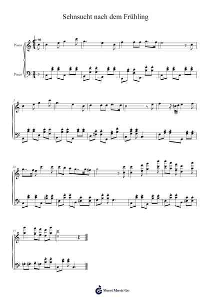 Sehnsucht nach dem Frühling, K. 596 Sheet Music by Wolfgang Amadeus Mozart-Arr.Chamberg