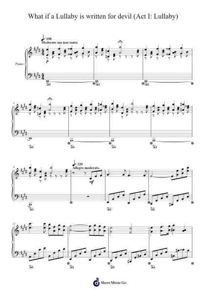 What if a Lullaby is written for devil (Act I: Lullaby) Sheet Music by Yorkkim-Arr.Gekeith Fordkiel