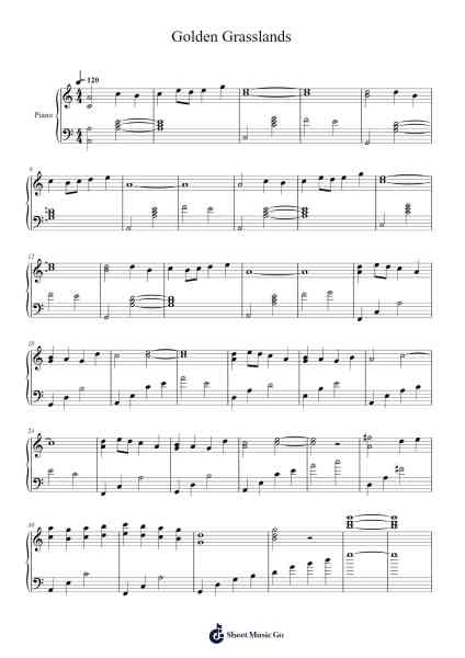 Golden Grasslands Sheet Music by Yasuharu Takanashi-Arr.Caescott