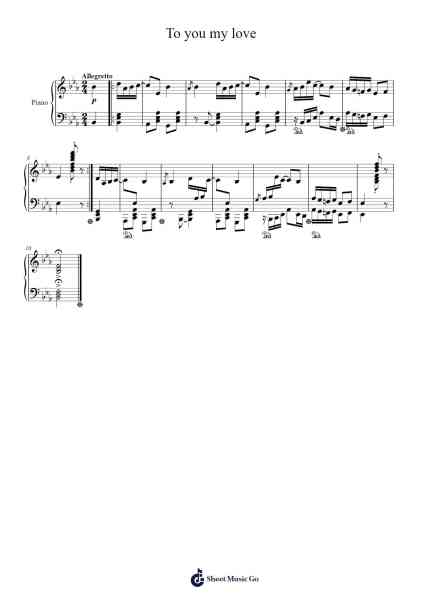 To you my love Sheet Music by Loudan Stephen Alexenov Stradinoff-Welkinstein-Arr.Copraine