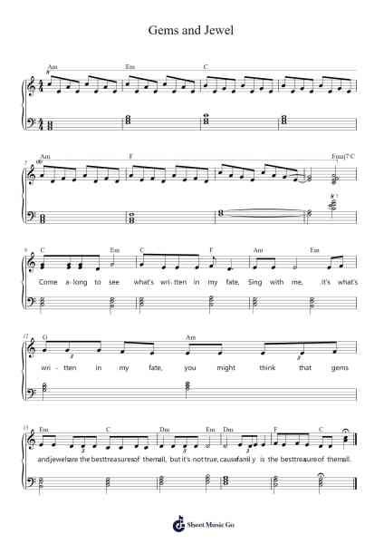 Gems and Jewel Sheet Music by Aaria Chakrabarti-Arr.Thornle