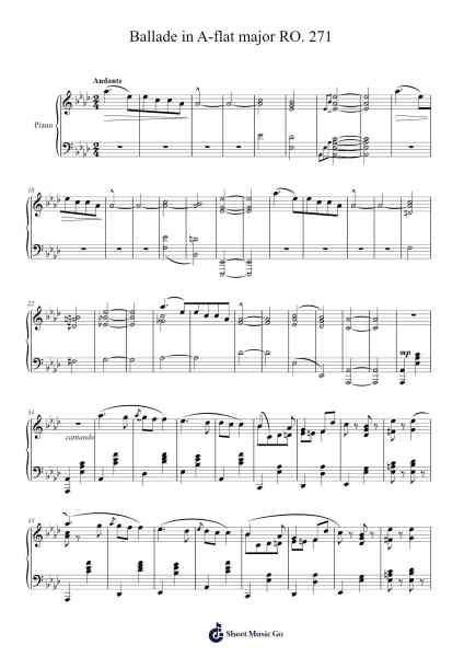 Ballade in A-flat major, RO. 271 Sheet Music by Louis Moreau Gottschalk-Arr.Faithevice