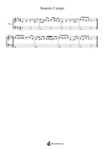 Bourrée 2 temps Sheet Music by -Arr.Urvien Browntha
