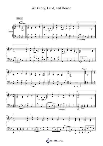 All Glory, Laud, and Honor 乐谱由 Melchior Teschner - 编曲 Ogfey