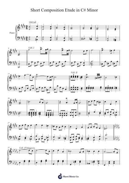 Etude in C# Minor Sheet Music by Senest Cartle-Arr.Charwen