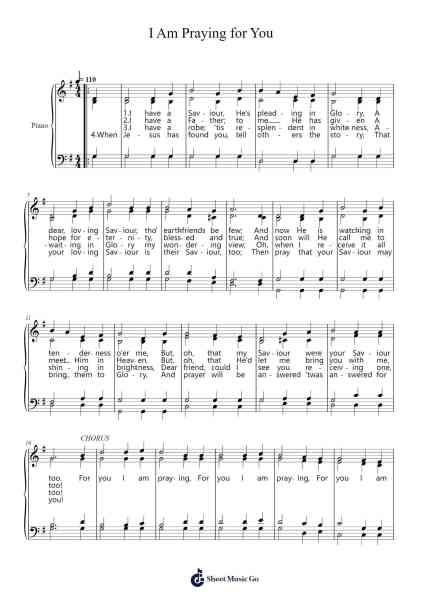 I Am Praying for You Sheet Music by Ira David Sankey-Arr.Priestvy