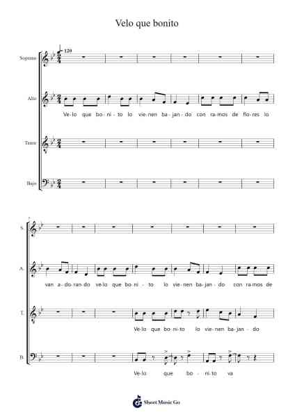 Velo que bonito Sheet Music by -Arr.Eveken Dougloyd