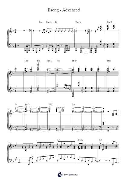 Bsong - Advanced Sheet Music by Advanced Finnish folk waltz-Arr.Handre Raekiel