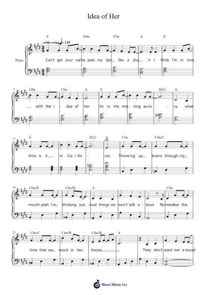 Idea of Her Sheet Music by Puearl-Arr.Boyletio Wanleigh