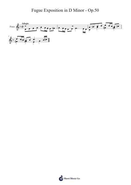 Fugue Exposition in D Minor - Op.50 Sheet Music by Burnegust Dickvy-Arr.Putess Cranenions