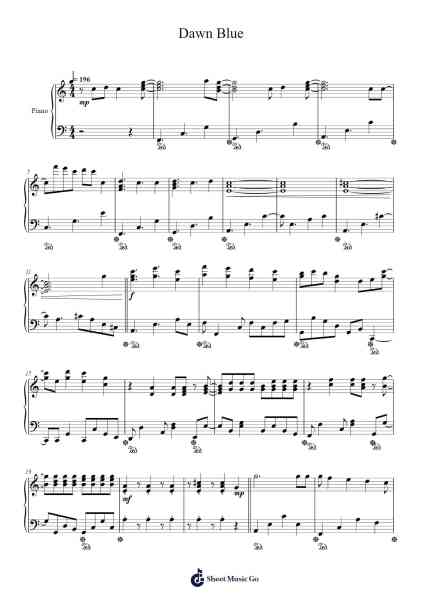 Dawn Blue Sheet Music by Mori Calliope-Arr.Fmar Geearl