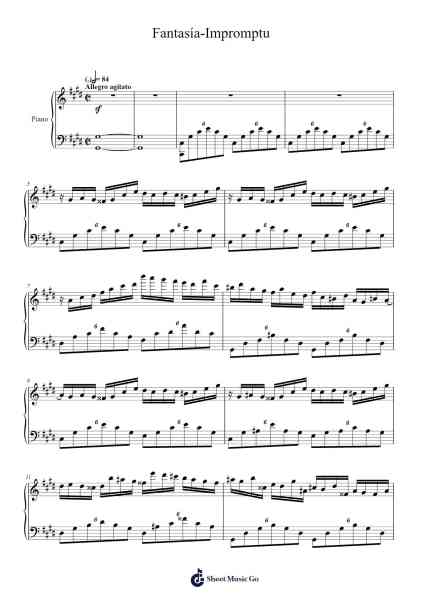 Fantaisie-Impromptu in C-sharp Minor, Op. 66 Sheet Music by Toby Fox-Arr.Bardse Halwatt