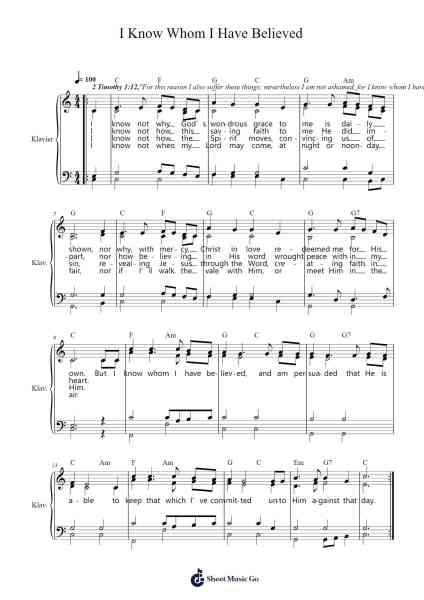 I Know Whom I Have Believed Sheet Music by James McGranahan-Arr.Croftsgreg