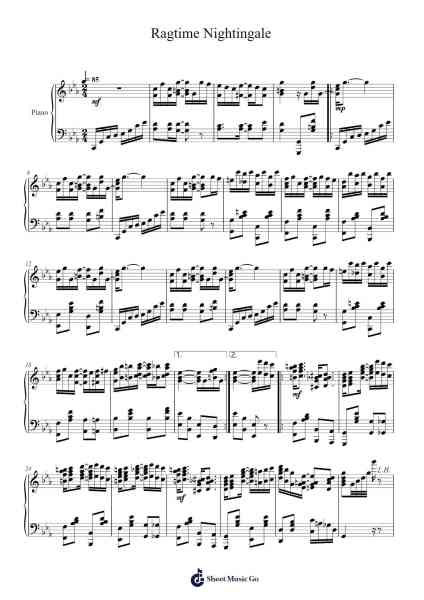 Ragtime Nightingale Sheet Music by Joseph Lamb-Arr.Montbrook