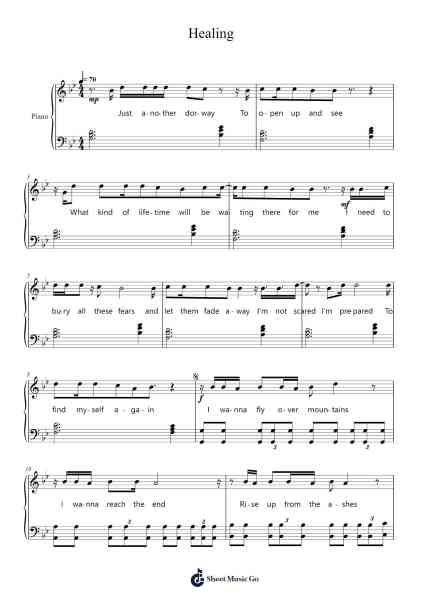 Healing Sheet Music by Clarx & Moe Aly-Arr.Kirkwen Meldell