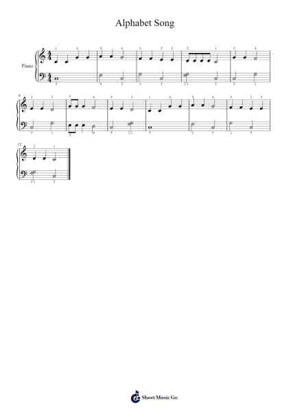 Alphabet Song Sheet Music by Bingbby-Arr.Keliot Hicksner