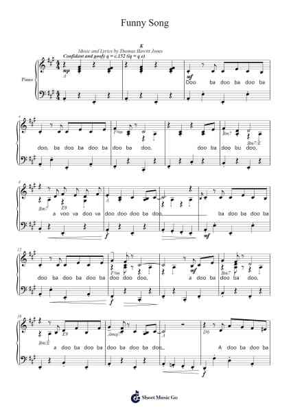Funny Song Sheet Music by Thomas Hewitt Jones-Arr.Alruth