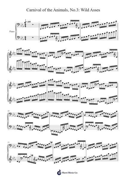 Carnival of the Animals: III. Wild Asses Sheet Music by Camille Saint-Saëns-Arr.Dowar Warford