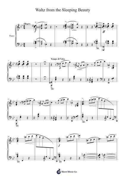 The Sleeping Beauty (Ballet), Op. 66: Waltz Sheet Music by Pyotr Ilyich Tchaikovsky-Arr.Boycefax