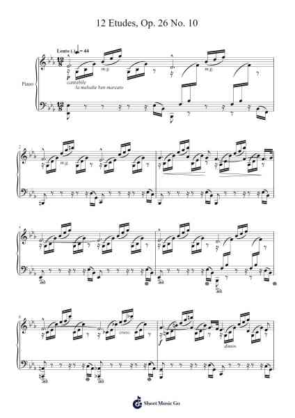 12 Etudes, Op. 26 No. 10 Sheet Music by Sigismond Thalberg-Arr.Webbkay