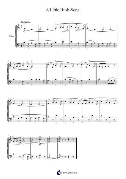 A Little Hush-Song Sheet Music by Thomas Frederick Dunhill-Arr.Nonings Baclair