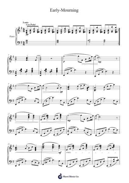 Early-Mourning Sheet Music by Thebadsonicgame-Arr.Kitfy