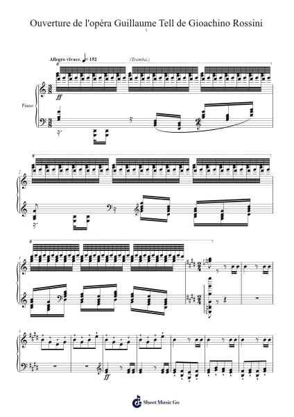 William Tell Overture, Finale: "Gallop" Sheet Music by Gioacchino Rossini-Arr.Trutor Hubno