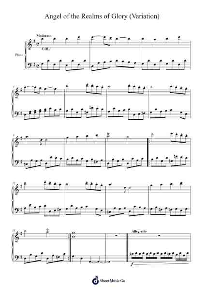 Angel of the Realms of Glory (Variation) Sheet Music by Nguyễn Hoàng Minh-Arr.Merdawn