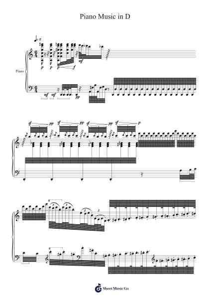 Piano Music in D Sheet Music by Sunwoo Lim-Arr.Croftlitt