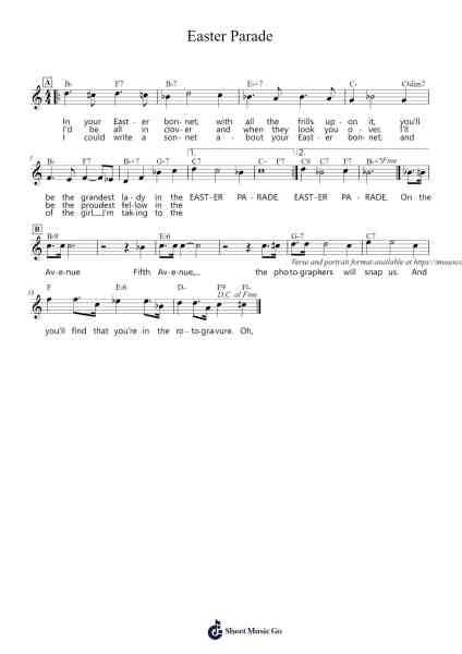 Easter Parade Sheet Music by Bing Crosby/Fred Astaire/Judy Garland-Arr.Jonesrhys