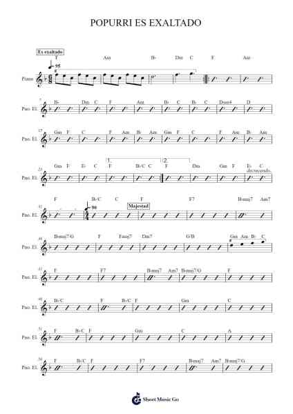 POPURRI ES EXALTADO Sheet Music by Jhon Jairo Lara-Arr.Bellzer Elrene