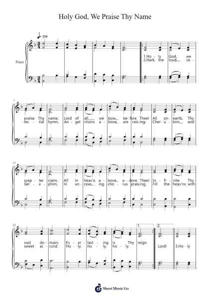 Holy God, We Praise Thy Name Sheet Music by Te Deum Katholisches Gesangbuch (Vienna-Arr.Subill