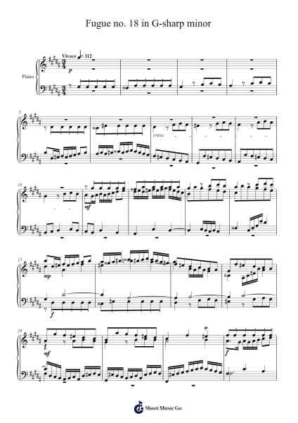 Fugue no. 18 in G-sharp minor Sheet Music by Phuc Long Dao-Arr.Halemorse