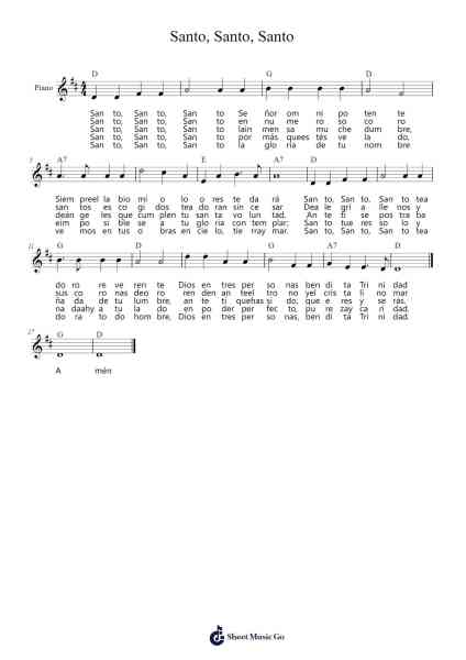Santo, Santo, Santo Sheet Music by R. Heber/J. B. Dykes-Arr.Earmay