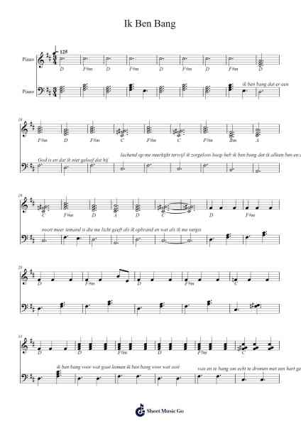 Ik Ben Bang Sheet Music by Matra-Arr.Wilbeth